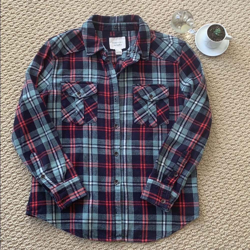Forever 21 plaid shirt/ jacket S